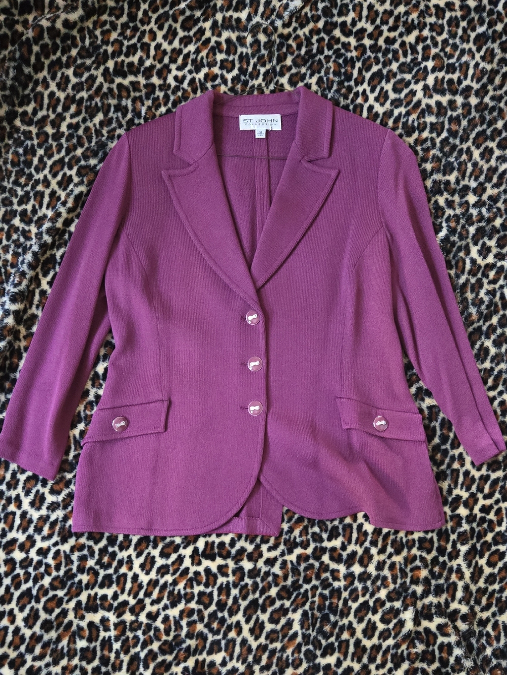 St. John Plum Knit Blazer Jacket
